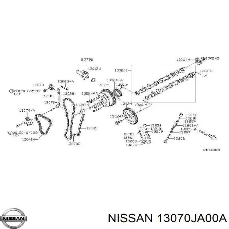 Купити 130708J000 Nissan/Infiniti Натягувач ланцюга ГРМ