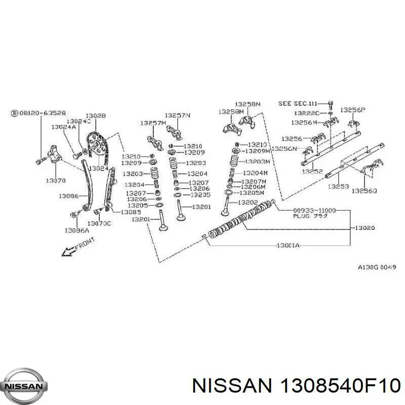  Nissan/Infiniti 1308540F10 ціна, від 14.83 USD
