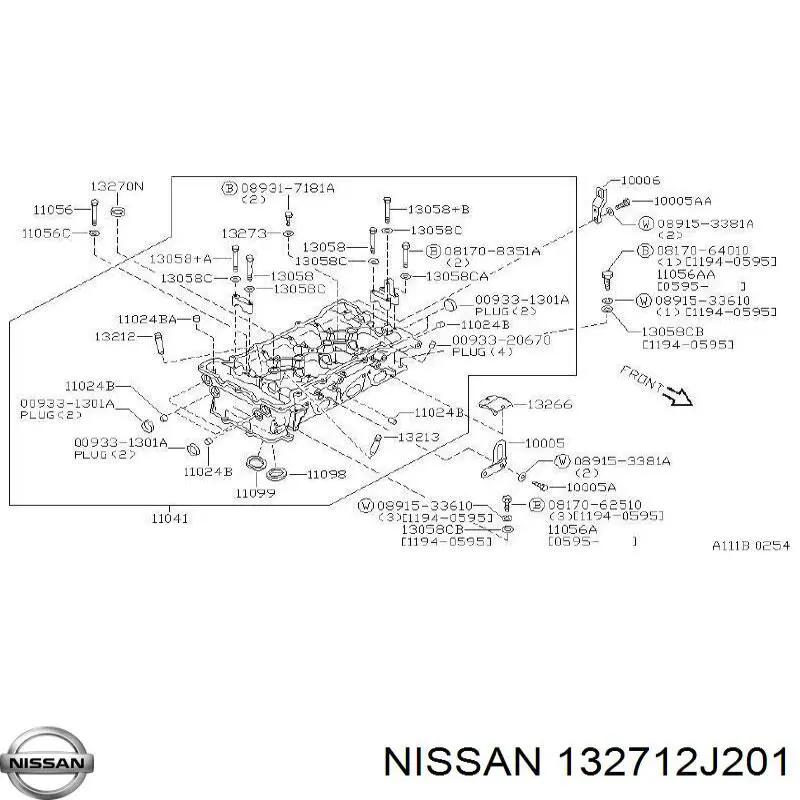 132712J201 Nissan кільце ущільнювальне свічкового колодязя