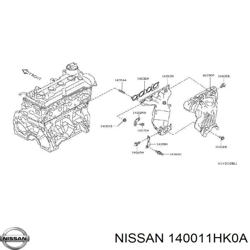 Колектор впускний 140011HK0A Nissan