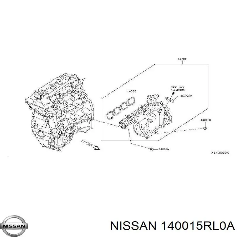Колектор впускний Nissan/Infiniti 140015RL1A ціна, від 348.07 USD