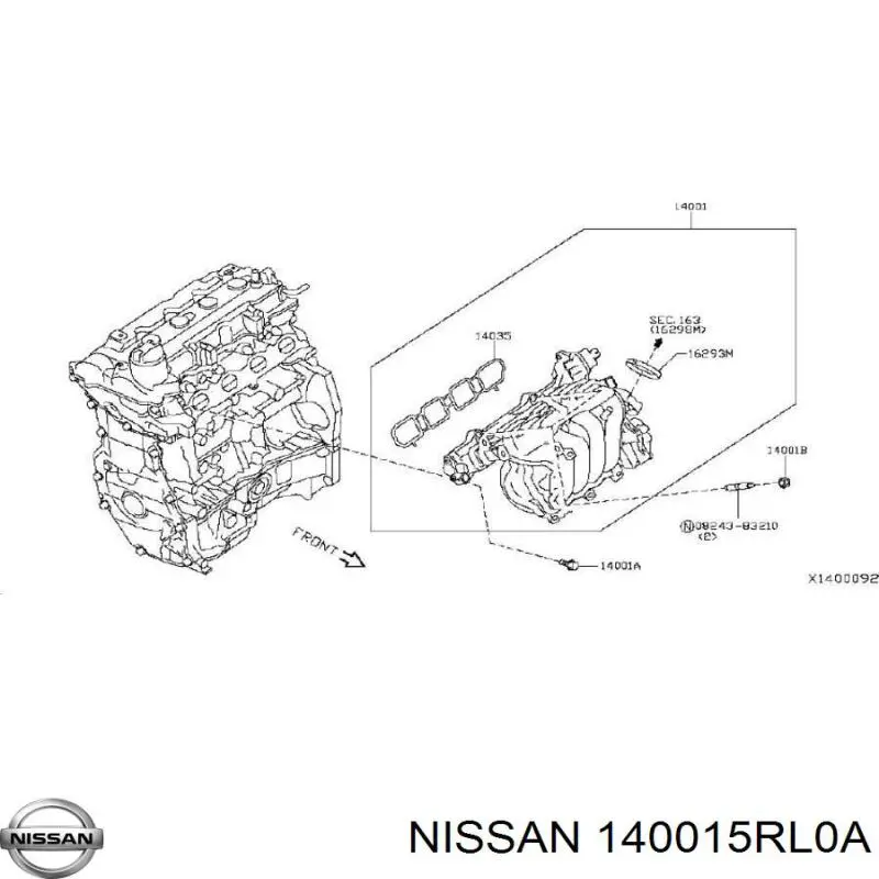 140015RL1A Nissan/Infiniti Колектор впускний