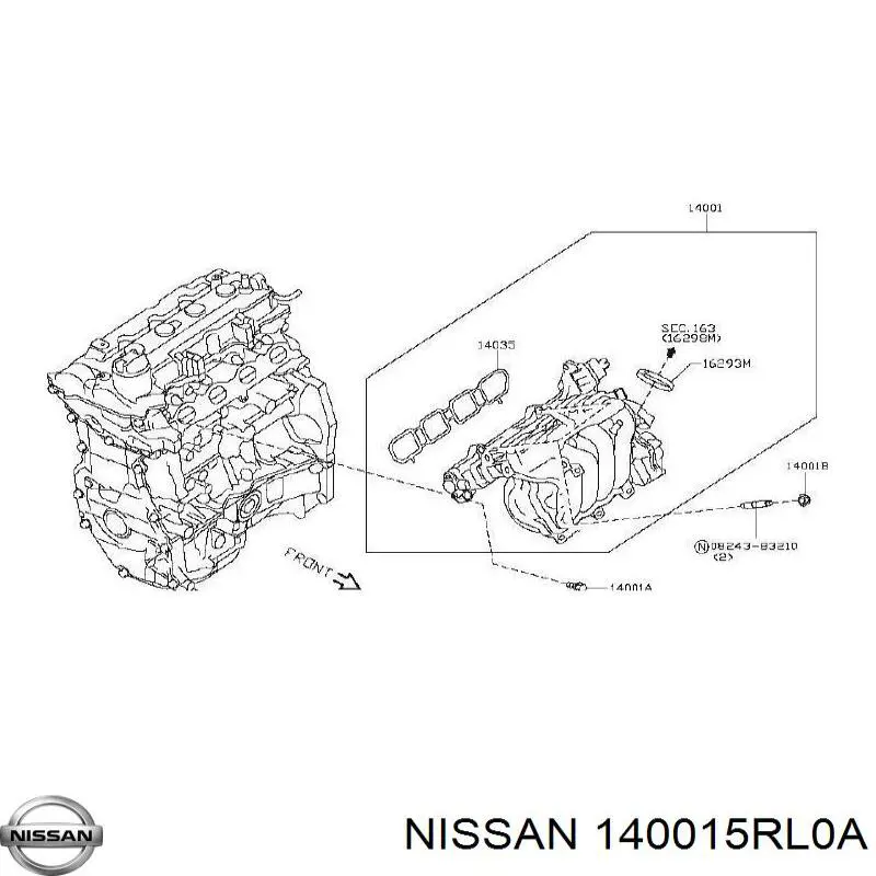 Колектор впускний Nissan/Infiniti 140015RL0A ціна, від 348.07 USD