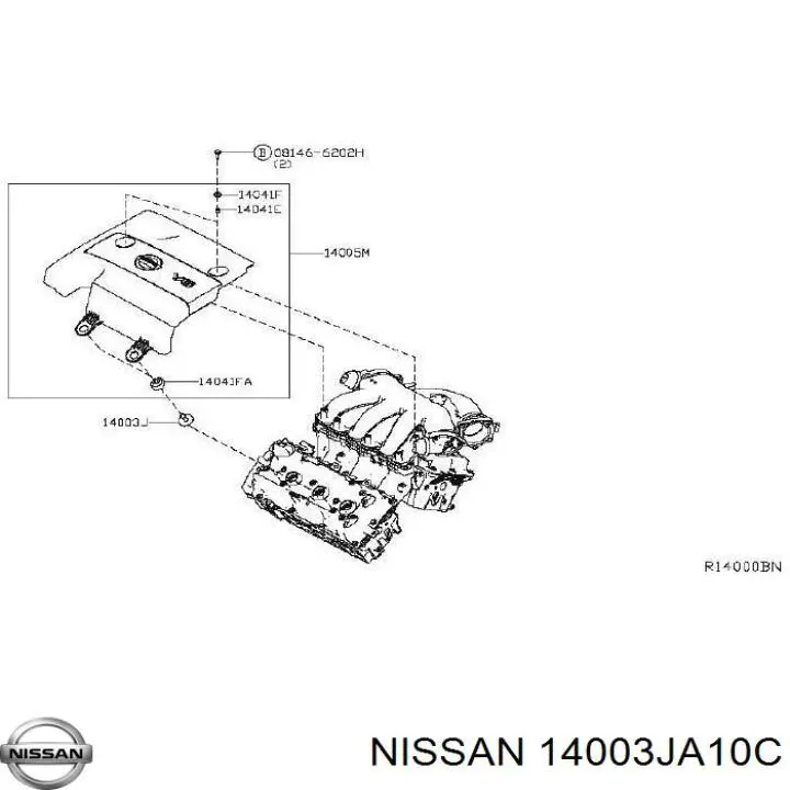 Колектор впускний нижній 14003JA10C Nissan/Infiniti