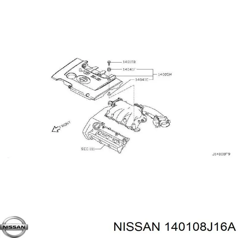 140108J160 Nissan/Infiniti Колектор впуск верхній