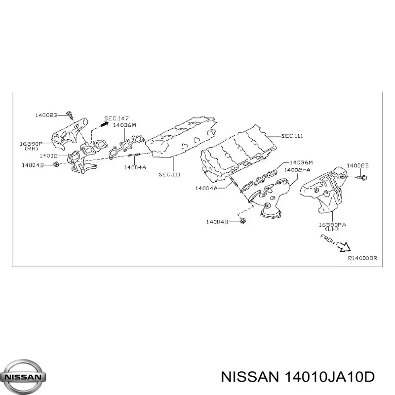 14010JA10D Nissan/Infiniti Колектор впуск верхній