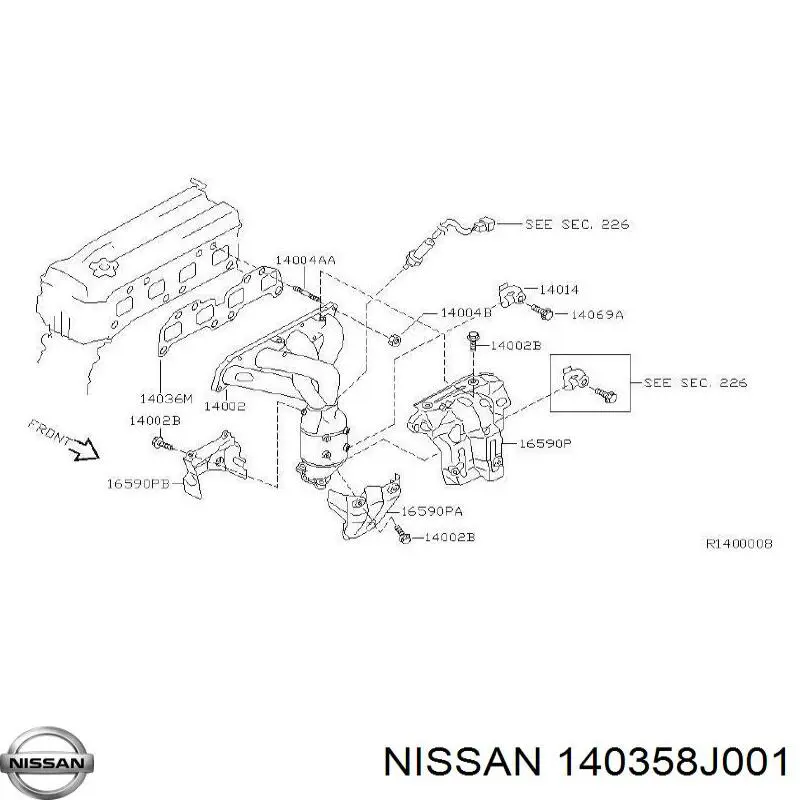 140358J001 Nissan/Infiniti Прокладка впускного колектора