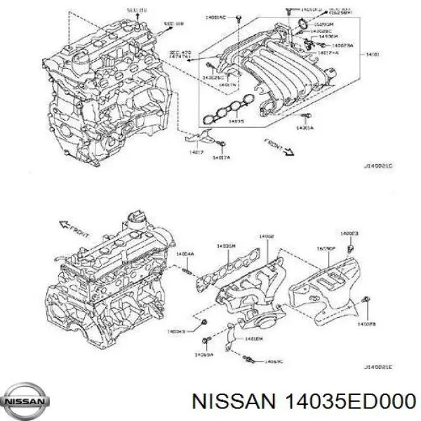 14035ED000 Nissan прокладка впускного колектора