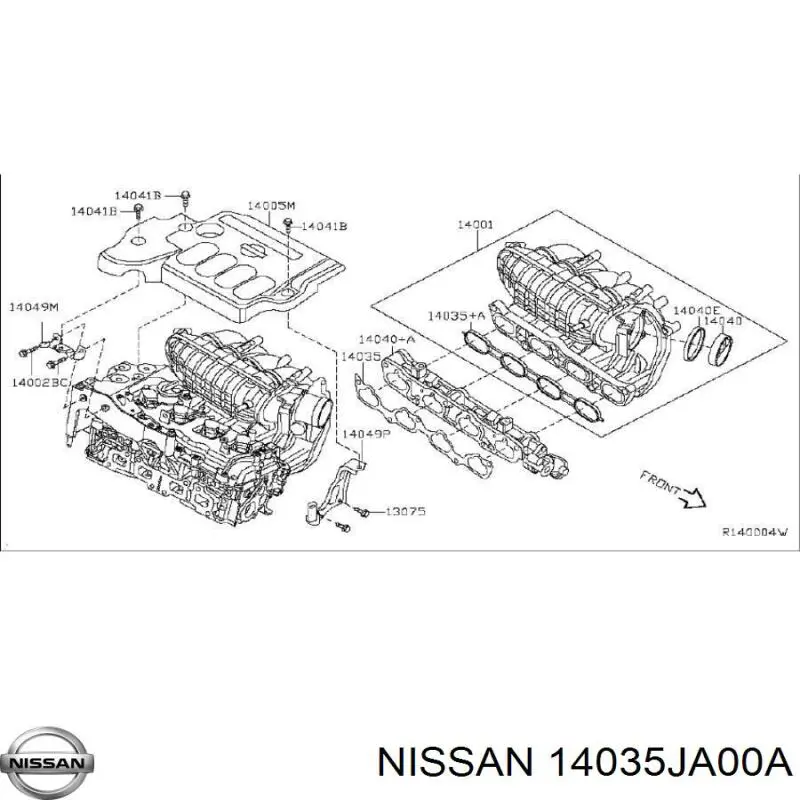 Прокладка впускного колектора 14035JA00A Nissan