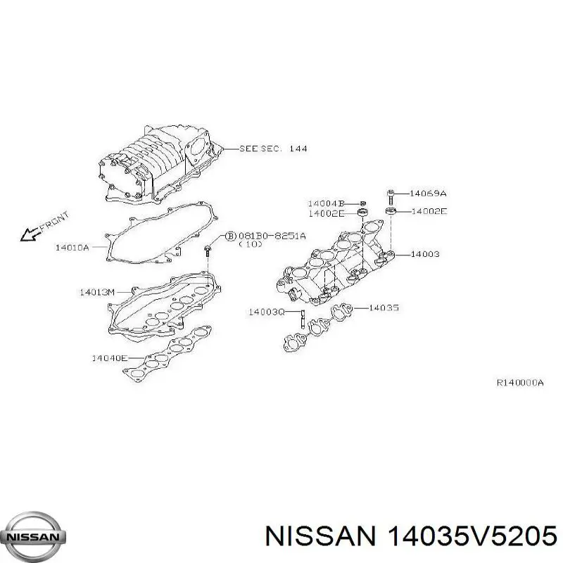 Прокладка впускного колектора Nissan/Infiniti 14035V5205 ціна, від 48.87 USD