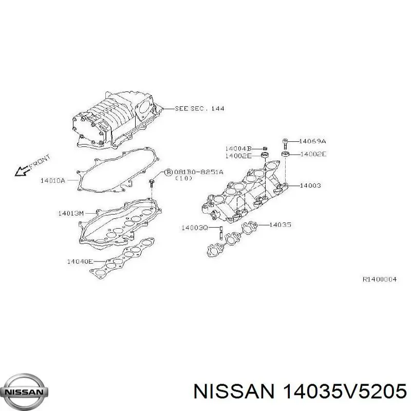 Купити 14035V5205 Nissan/Infiniti Прокладка впускного колектора