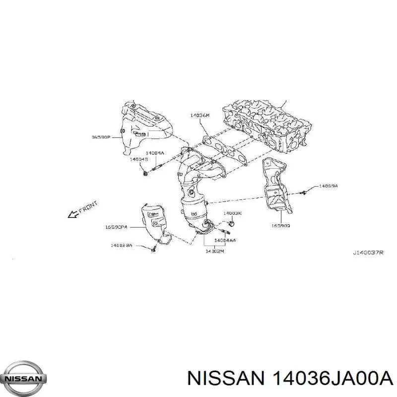14036JA00A Nissan прокладка випускного колектора