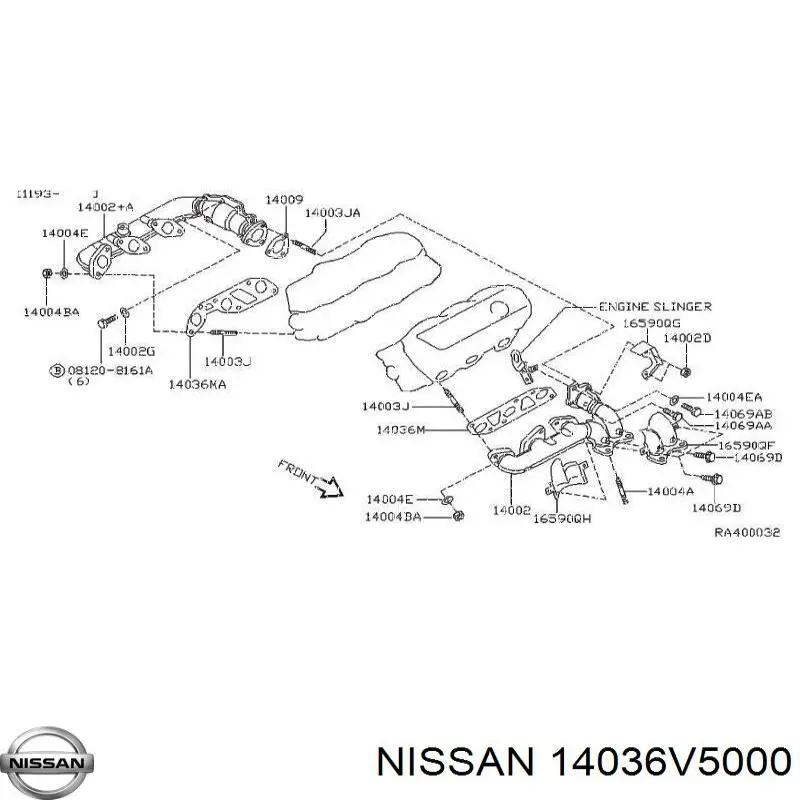 Прокладка випускного колектора, ліва Nissan Maxima (J30) (Нісан Максіма)