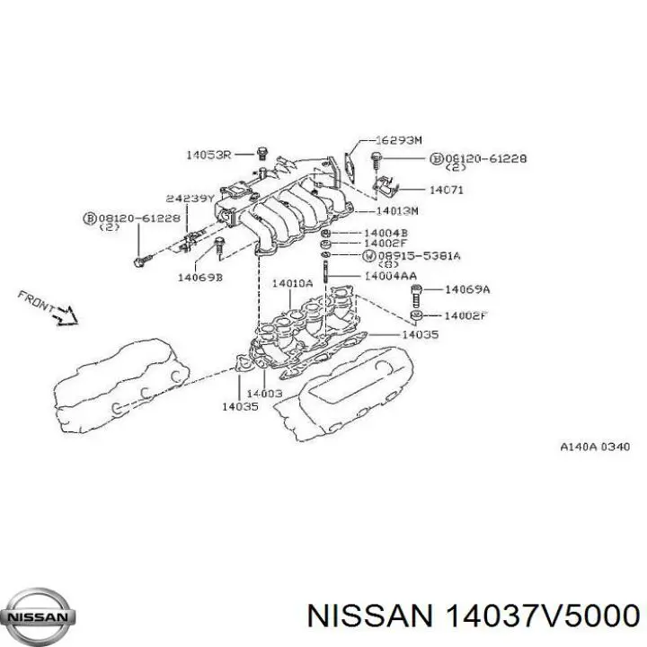 14037V5000 Nissan/Infiniti Прокладка випускного колектора, права