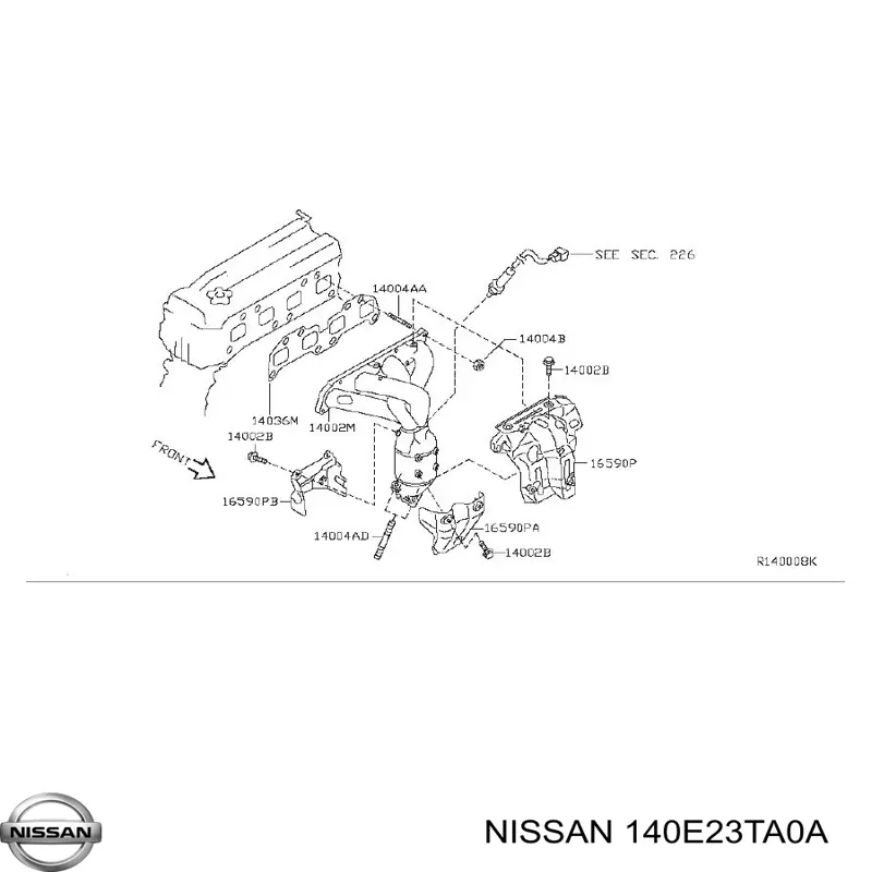 Газопроводи (колектор випускний) Nissan/Infiniti 140E23TA0A ціна, від 424.94 USD