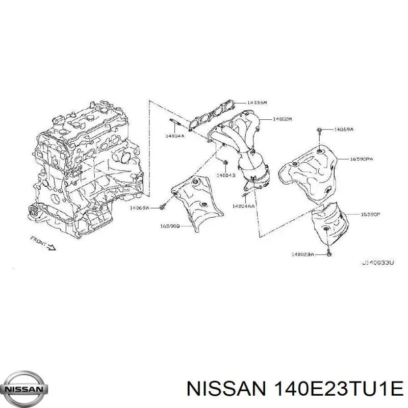 140E23TU0E Nissan/Infiniti Система випуску газів двигуна