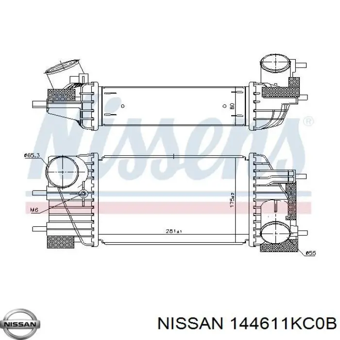 Радіатор интеркуллера 144611KC0B Nissan