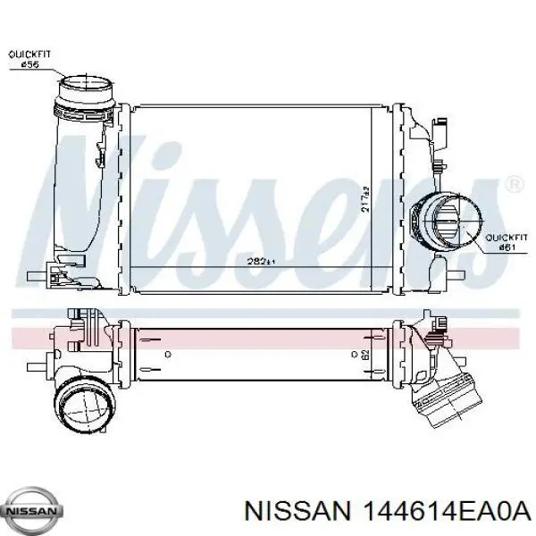 Купити 144614EA0A Nissan/Infiniti Радіатор интеркуллера
