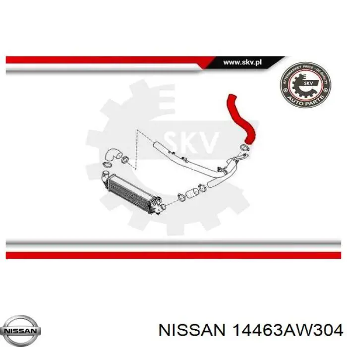 Шланг/патрубок интеркуллера, верхній правий Nissan Primera (P12) (Нісан Прімера)