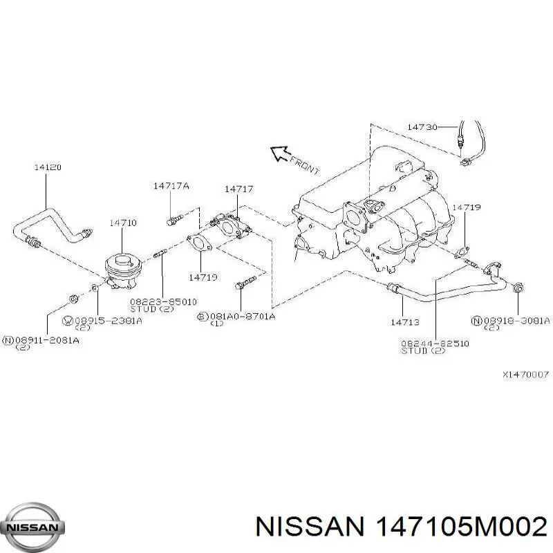 Клапан EGR Nissan/Infiniti 147105M002 ціна, від 127.97 USD