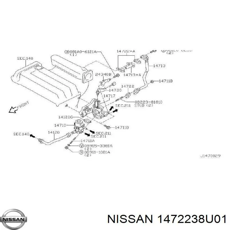  Nissan/Infiniti 1472238U01 ціна, від 4.34 USD