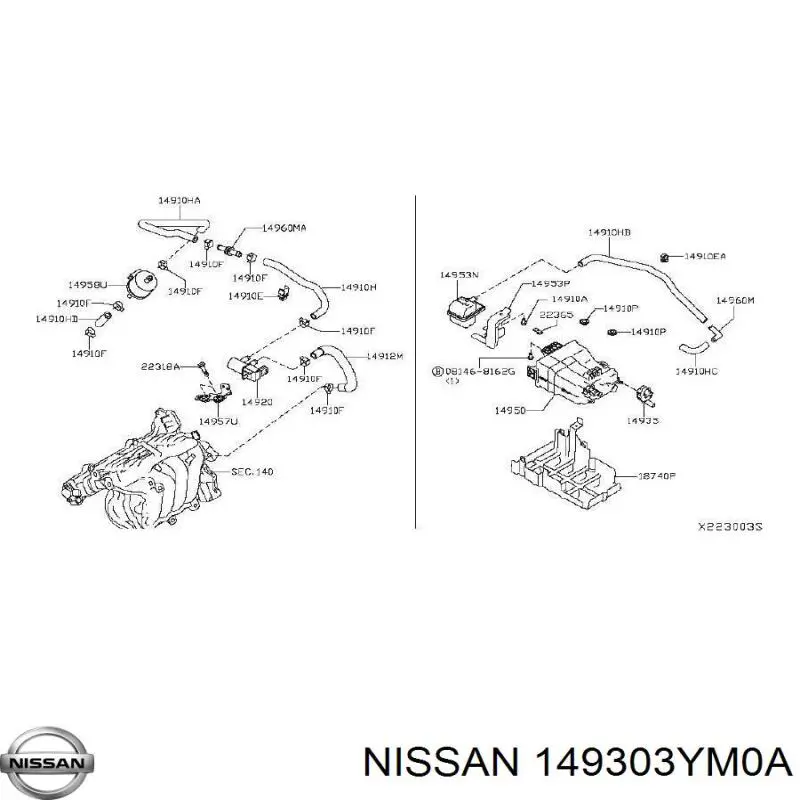  Nissan/Infiniti 149303YM0A ціна, від 8.97 USD
