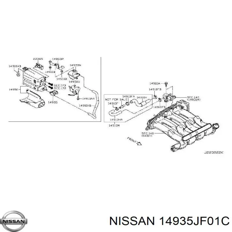 Клапан абсорбера паливних парів Nissan/Infiniti 14935JF01C