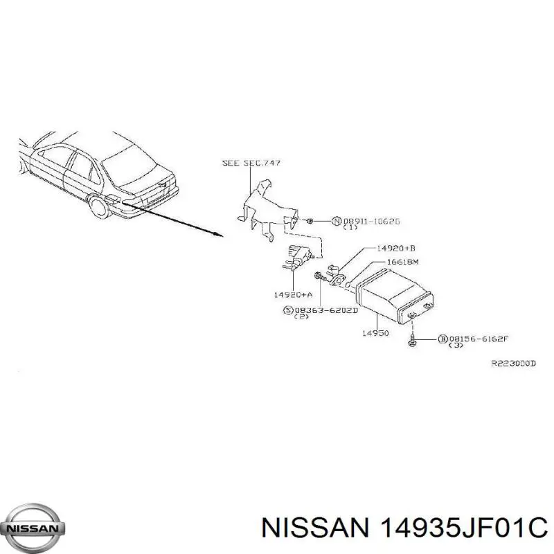 14935JF01C Nissan/Infiniti Система управління парами палива