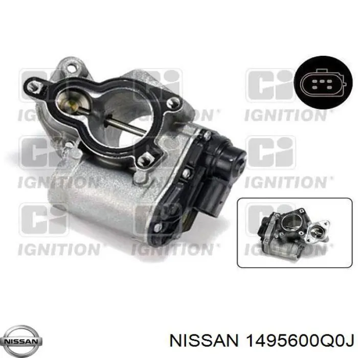 Клапан EGR Nissan/Infiniti 1495600Q0J ціна, від 50.66 USD