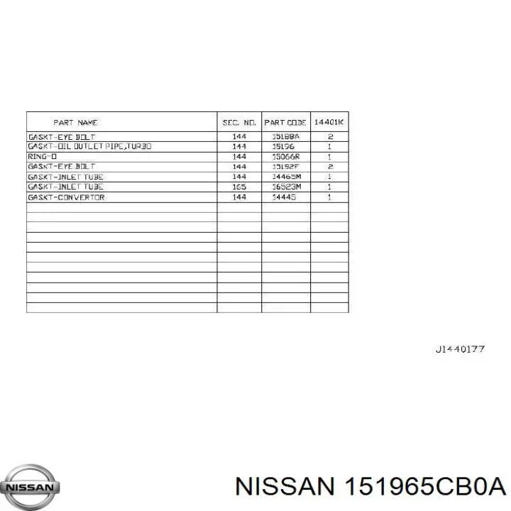  151965CB0A Nissan