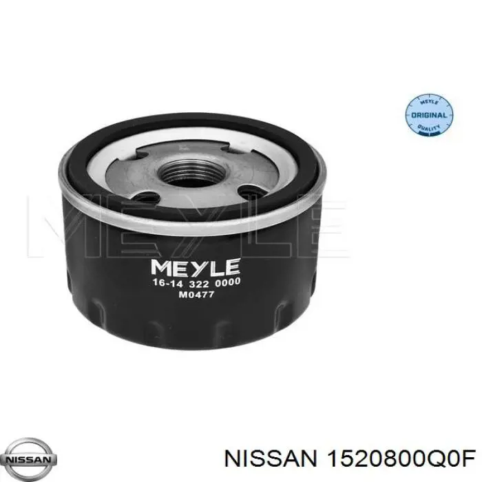 1520800Q0F Nissan фільтр масляний