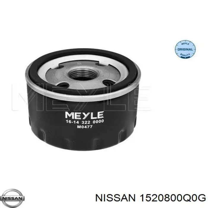1520800Q0G Nissan фільтр масляний