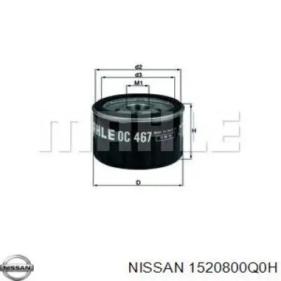 Масляний фільтр двигуна Nissan/Infiniti 1520800Q0H ціна, від 3.86 USD