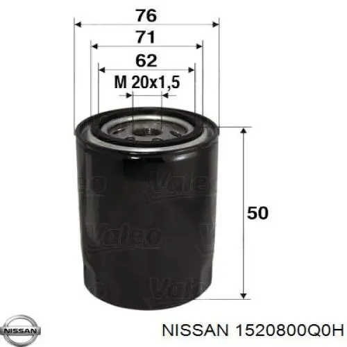 Купити 1520800Q0H Nissan/Infiniti Фільтр очищення масла відцентровий