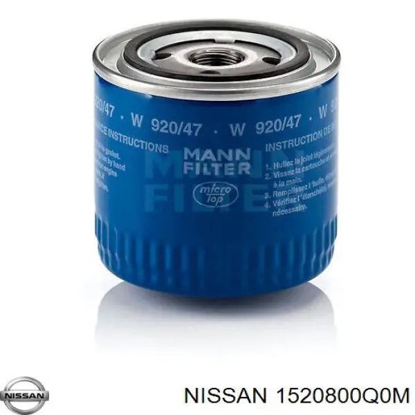 Масляний фільтр двигуна Nissan/Infiniti 1520800Q0M ціна, від 8.54 USD