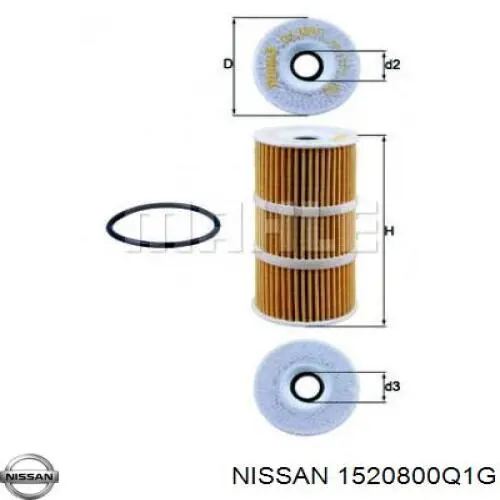Масляний фільтр 1520800Q1G Nissan/Infiniti