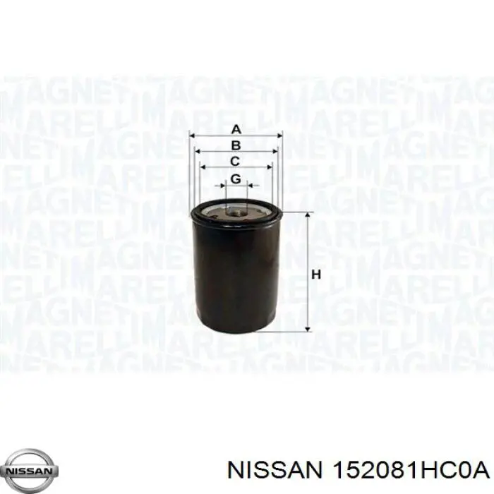 Масляний фільтр двигуна Nissan/Infiniti 152081HC0A ціна, від 5.80 USD