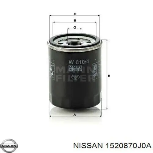 Купити 1520870J0A Nissan/Infiniti Фільтр очищення масла відцентровий