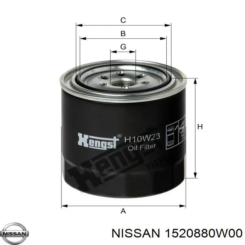 1520880W00 Nissan фільтр масляний