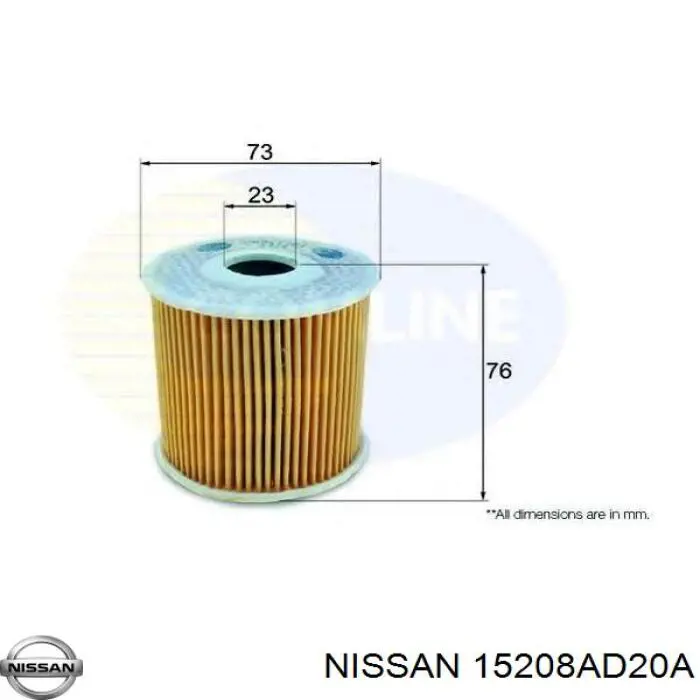 Купити 15208AD20A Nissan/Infiniti Фільтр очищення масла відцентровий