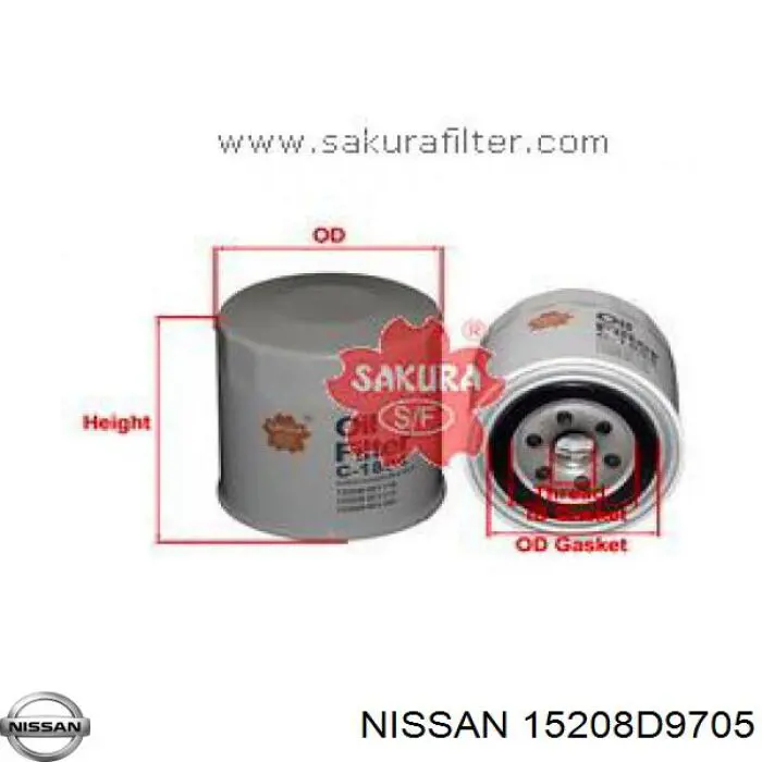 Масляний фільтр двигуна Nissan/Infiniti 15208D9705 ціна, від 5.30 USD