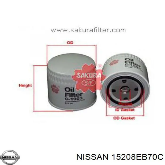 15208EB70C Nissan/Infiniti Фільтр масла