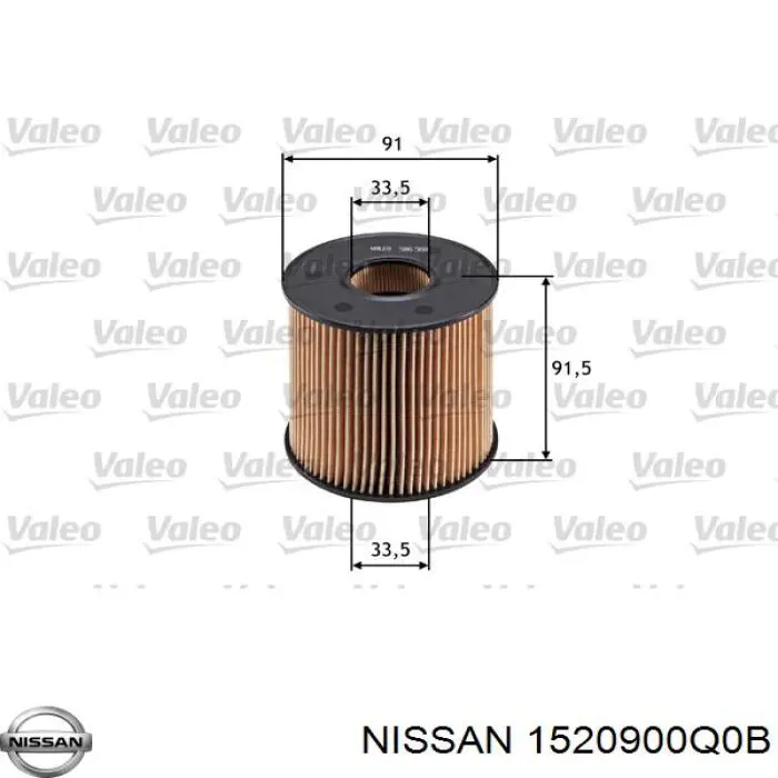 Масляний фільтр двигуна Nissan/Infiniti 1520900Q0B ціна, від 5.55 USD