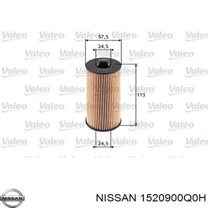 1520900Q0H Nissan фільтр масляний