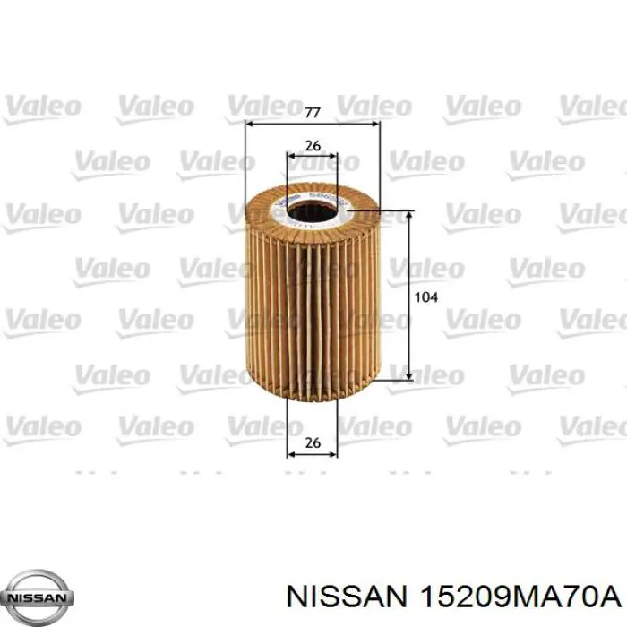 15209MA70A Nissan фільтр масляний