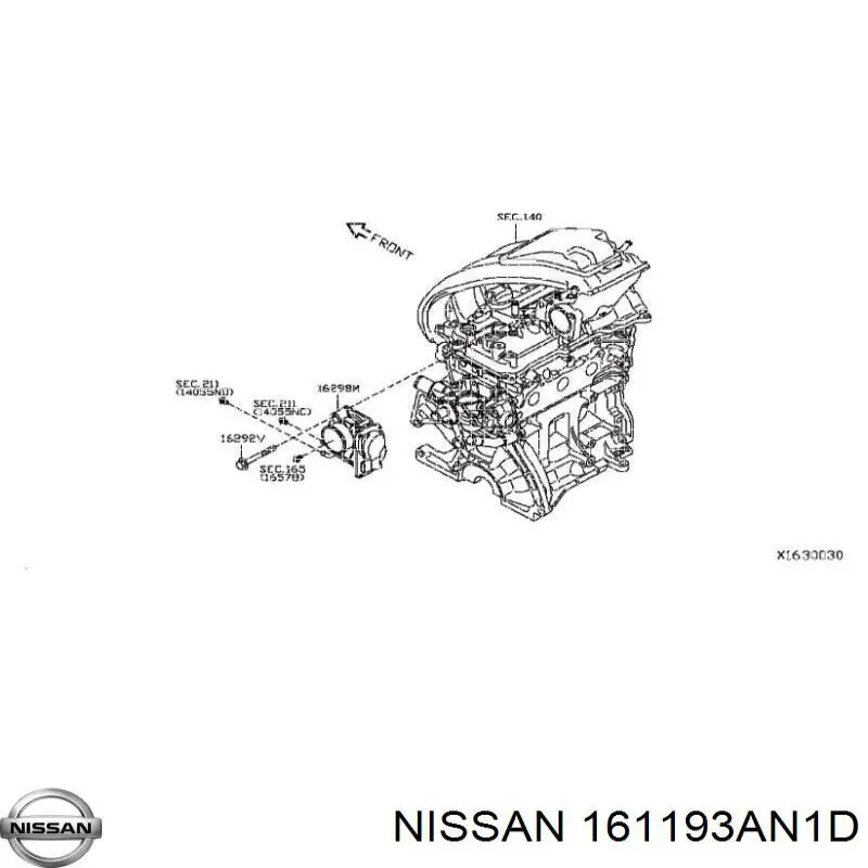 161193AN1D Nissan/Infiniti Дросільна заслінка в зборі