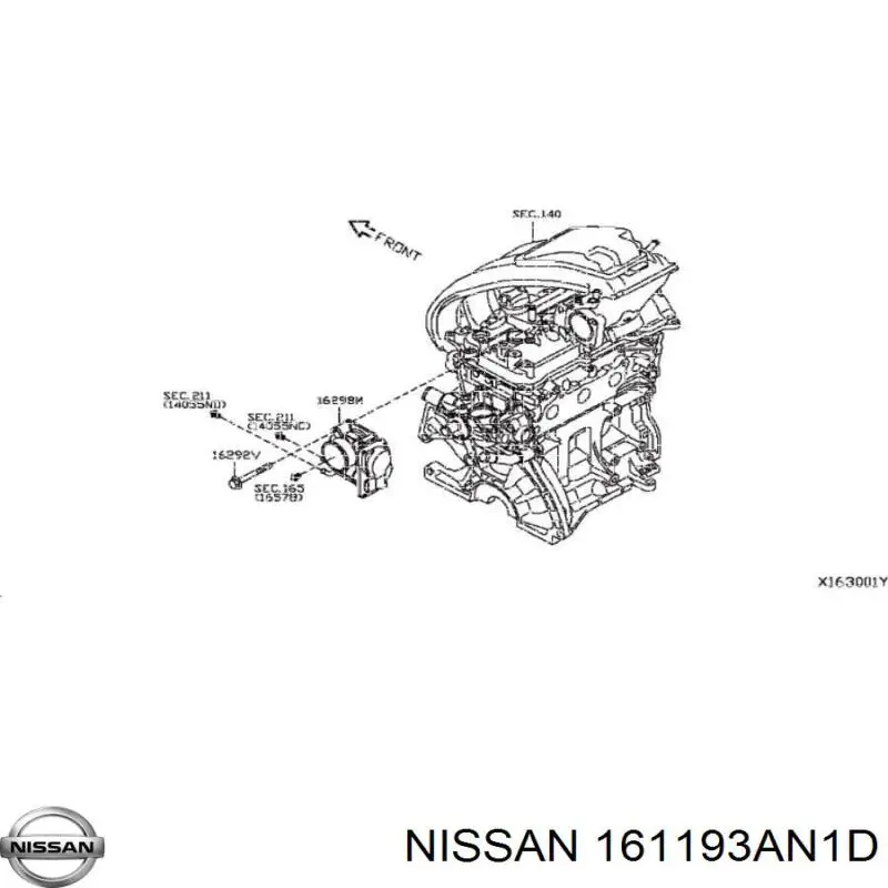 Блок дросельної заслінки Nissan/Infiniti 161193AN1D ціна, від 19.00 USD