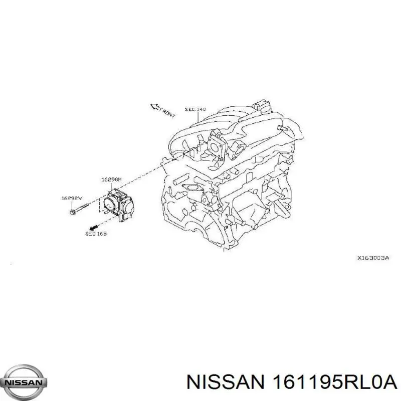 161195RL0A Nissan/Infiniti Дросільна заслінка в зборі