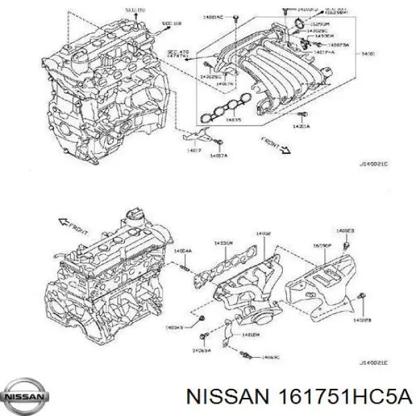 16175ED00A Nissan прокладка дросельної заслінки
