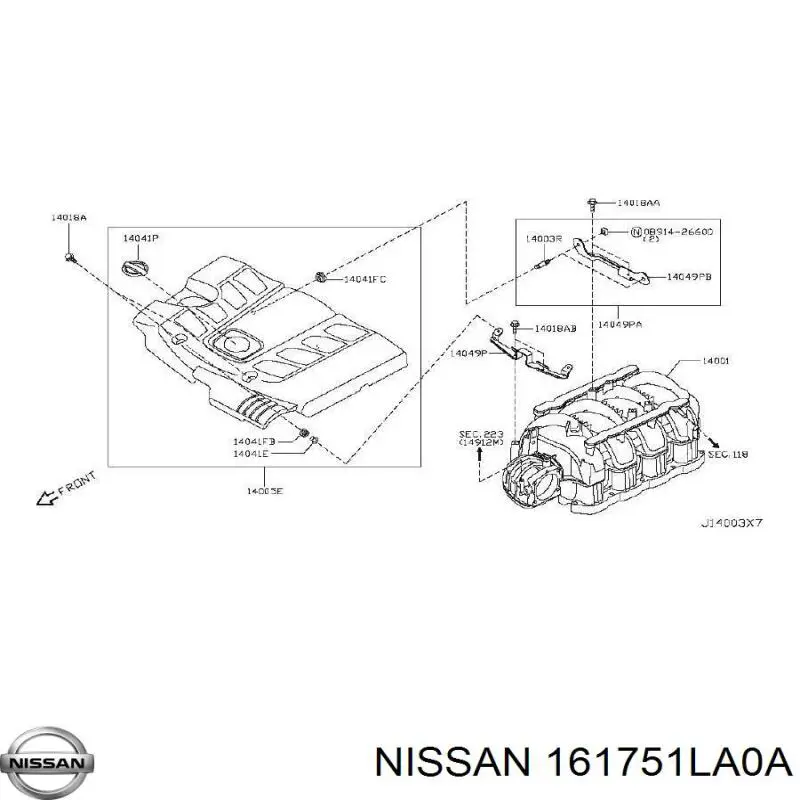 Купити 161751LA0A Nissan/Infiniti Прокладка дросельної заслінки